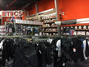Sports goods for sale at store