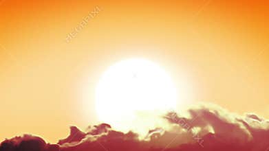 Beautiful Big Sun and Flying Clouds. Time Lapse. Looped animation. HD 1080