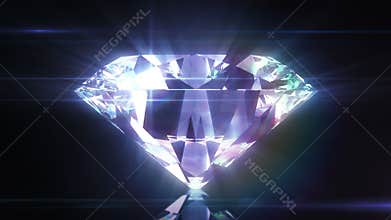 Beautiful Diamond Close-Up with Matte in Looped animation. HD 1080