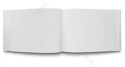 Open blank book pages