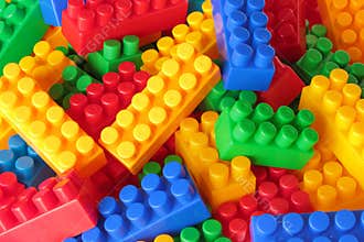 Toy color bricks background