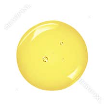 Beauty oil serum drop isolated on white. Liquid gel with bubbles swatch close up. Skincare product macro photography