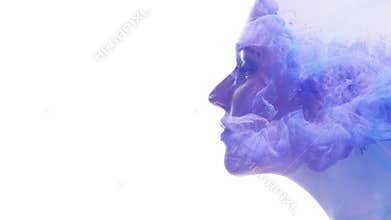 Mist portrait smoke motion woman head silhouette