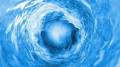 Top of view of super slow motion shot of clear water vortex, concept of nutrition and health