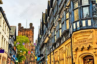 Traditional English houses in Chester, England