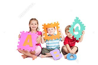 Children learning fun kids alphabet ABC letters