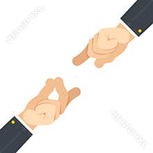 Finger snap hand gesture attract flat design vector illustration