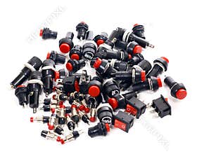 Switches, buttons, fuses, electronic components