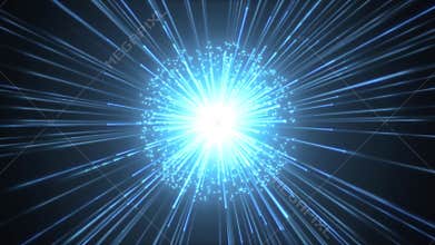 Fireworks Slow Motion Background With Shining Starburst