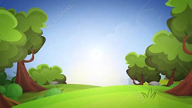 Spring Cartoon Nature Background Loop