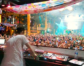 Party People dancing DJ Ibiza