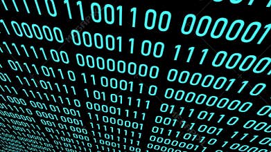 Binary code digital numbers background . digits moving . 4K video