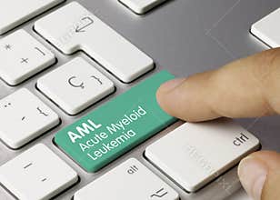 AML Acute Myeloid Leukemia - Inscription on Green Keyboard Key