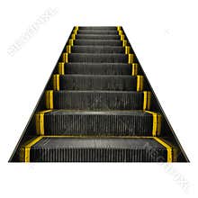 Escalator isolated on white background