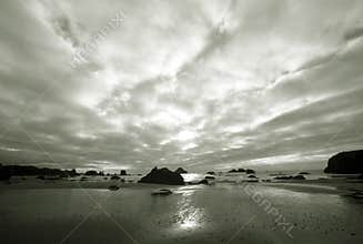 B & W from Northwest Coastline, Sea & Sky