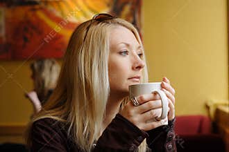 Drinking coffee