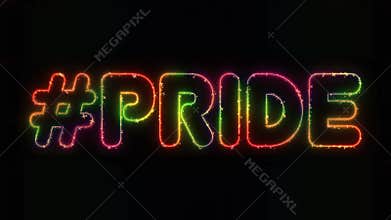 Electric Gay Pride Neon Sign with Fireworks