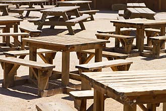Empty Picnic Tables