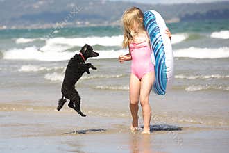 Girl and dog