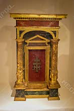 The Decorative Cross Standing In The Prayer Room, Bran Castle, Transylvania, Romania