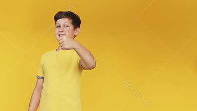 Kid choice like gesture perfect solution support