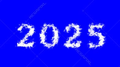 2025 cloud text effect blue isolated background