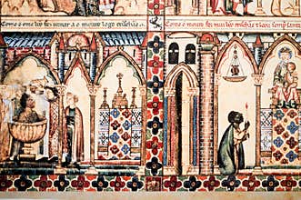 Muslim man  converted to catholicism at Cantigas de Santa Maria