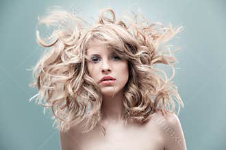 Fashion portrait curly blonde