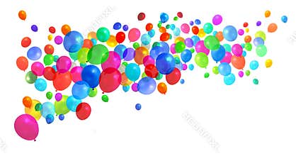 Colorful balloons flying