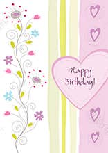 Happy birthday floral greeting card