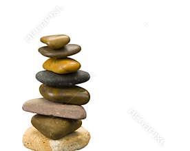 Stones in balance isolated on white background