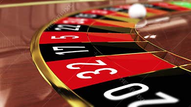 Casino Roulette wheel - Lucky number 3 red three red