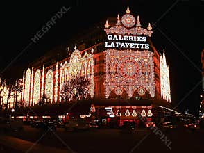 Winter & Christmas Shopping Season at Galeries Lafayette shopping mall in Paris