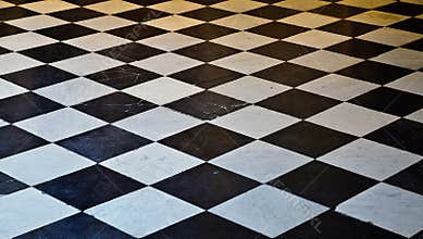 Black and White marble floor