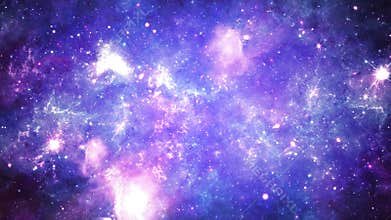3D Deep Space travel through a cluster of stars and galaxies stars in the Milky Way galaxy Loop Background.