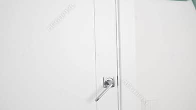 Close-up of the interior door and handles