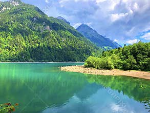 Idyllic Lake at KlÃ¶ntal Switzerland