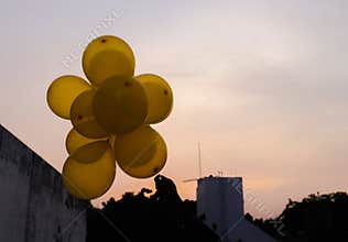 Balloons sky happiness human hands blue natural
