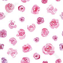 Seamless pattern watercolor hand-painted minimalism roses. design for textiles, interior, clothes, wallpaper