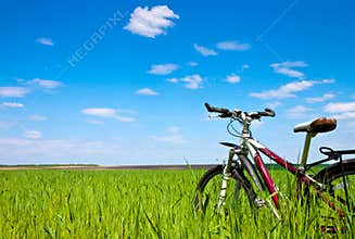 Bicycle on the field
