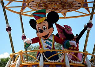 Mickey Mouse and Minnie Mouse