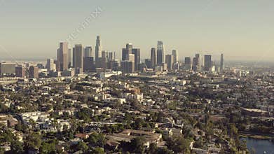 Aerial shot of Los Angeles from Echo Park California