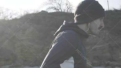 Young male athlete training