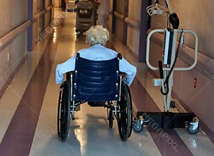Elderly Woman in Wheelchair