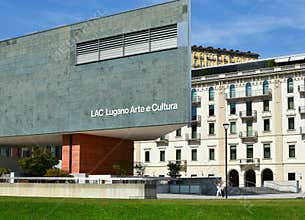 Building LAC Lugano Arte e Cultura Cultural Center dedicated to the visual arts, music and performing arts.