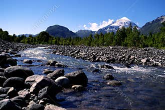 Volcano and River in Latin America