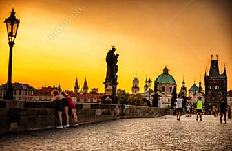 Morning on Charles Bridge, Prague, Czech Republic