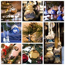 Christmas decorations collage