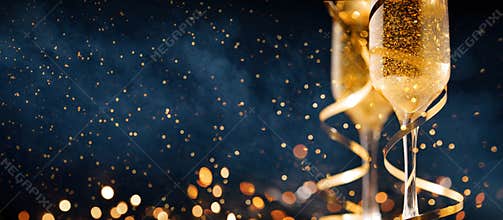 Happy New Year. Christmas and New Year holidays background, winter season.