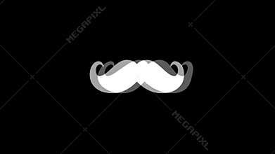 Mustache icon Vintage Twitched Bad Signal Animation.